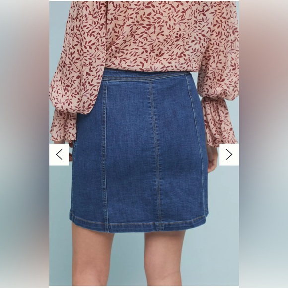Anthropologie Pilcro Women’s Denim Wrap Skirt Medium Wash Size 6 Pockets - Picture 3 of 9